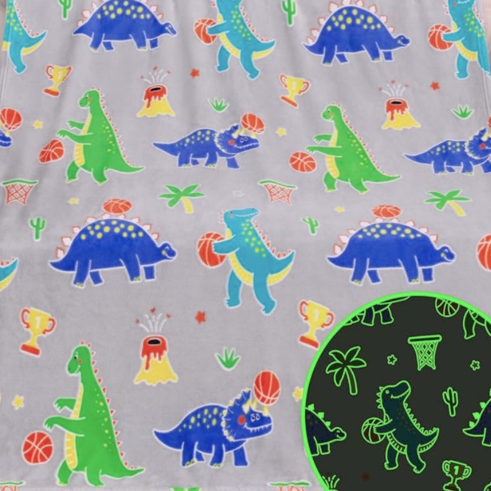 NWT Dinosaur Glow Dinosaur Soft Fleece Blanket
